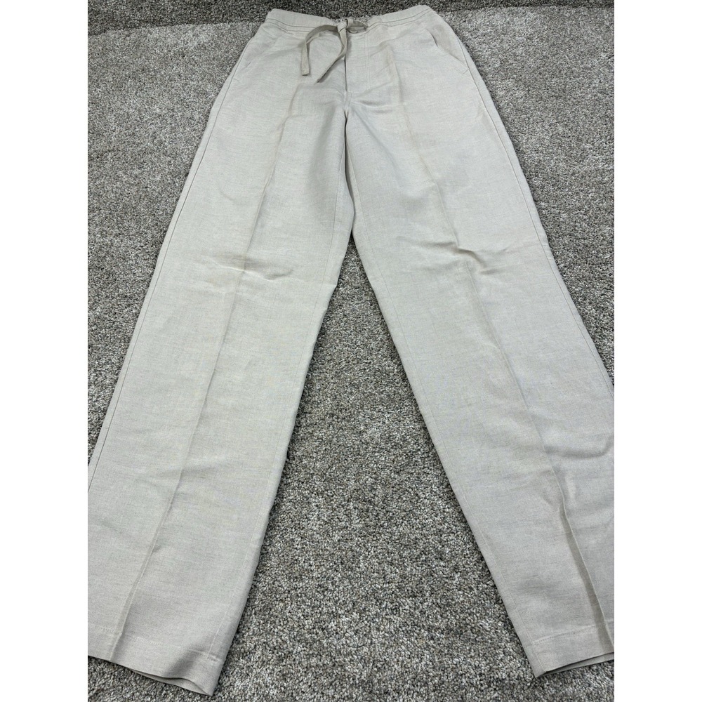 Cubavera Men's Linen Blend Casual Drawstring Pants Beige Small (28-30) #0405
